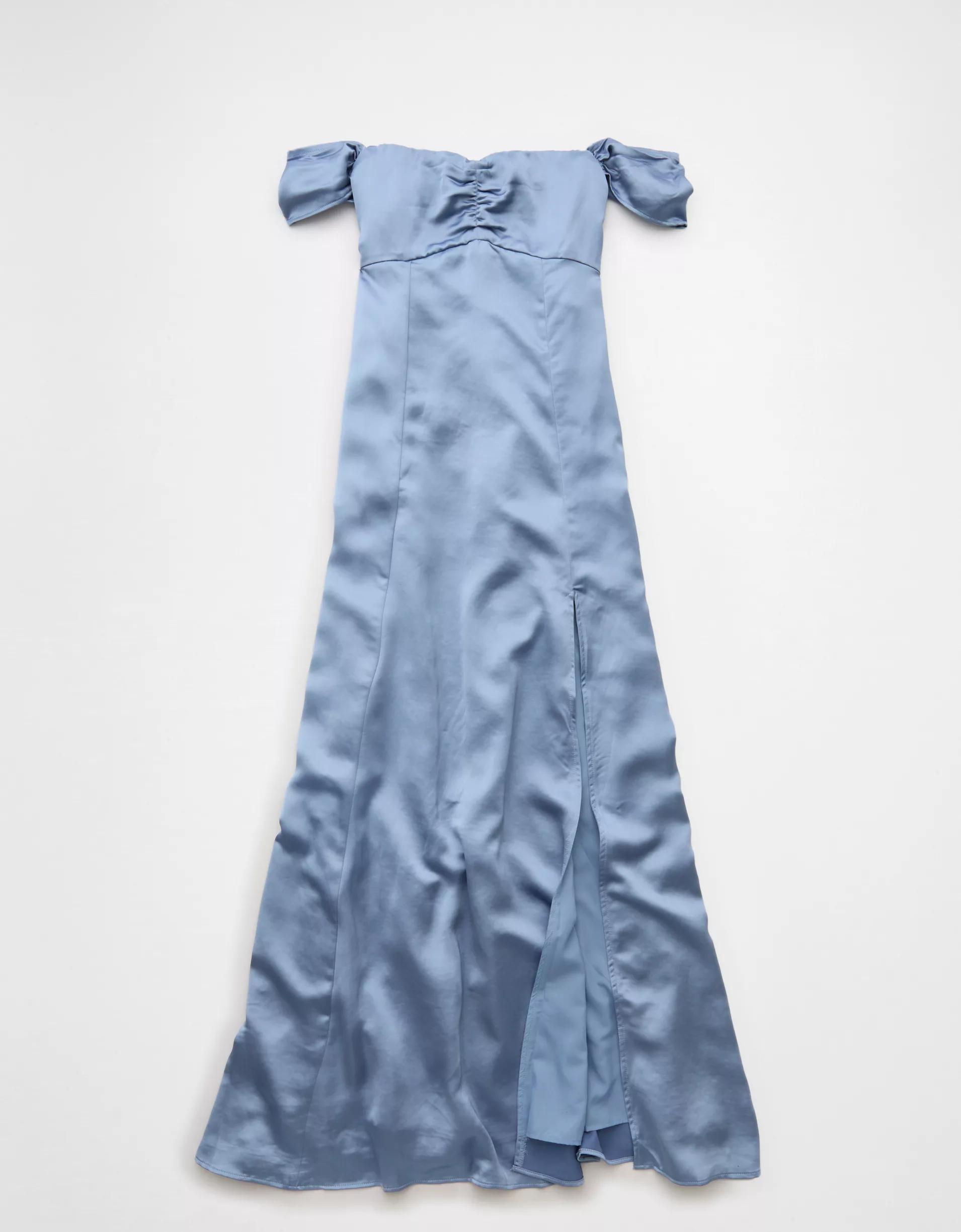 AE Satin Sweetheart Off-The-Shoulder Maxi Dress Women's Product Image