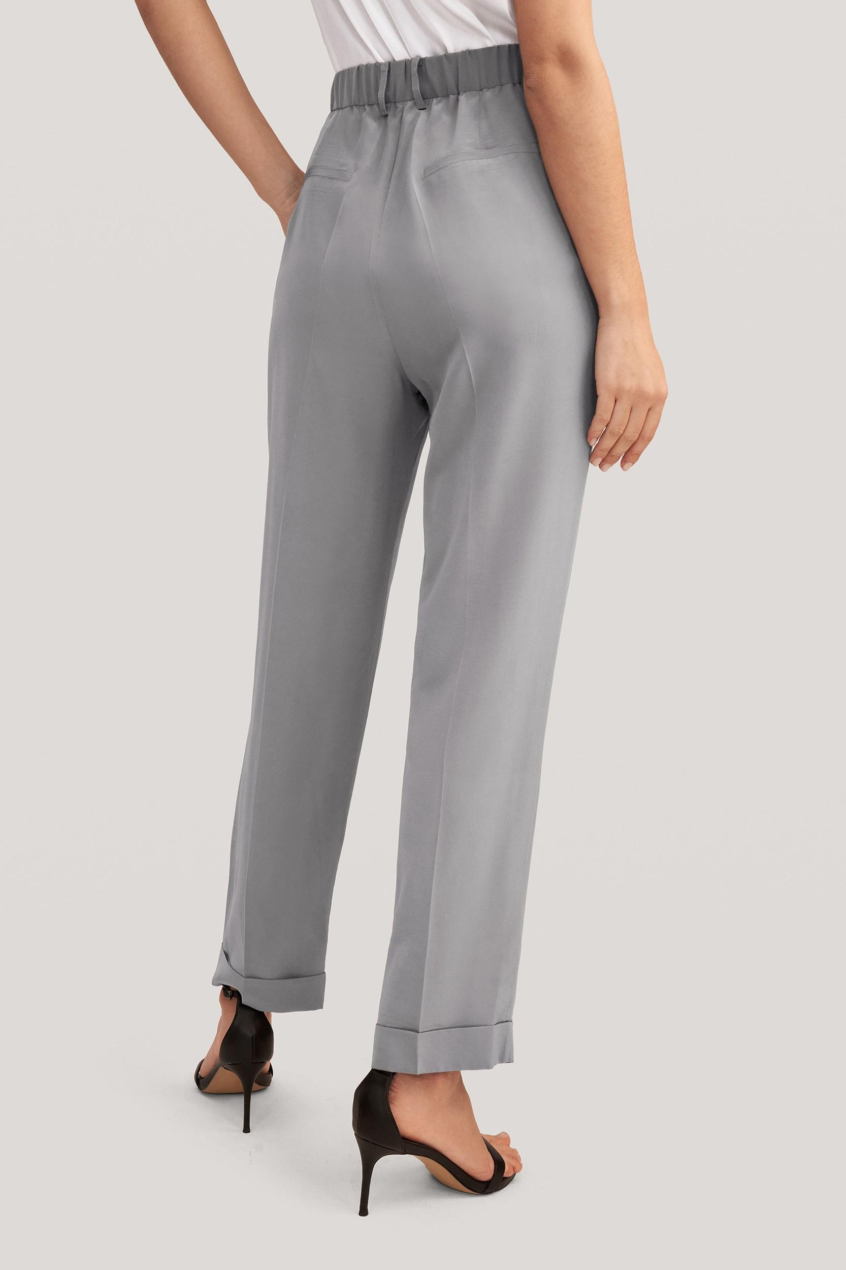 Tucked Tapered Silk Pants Product Image