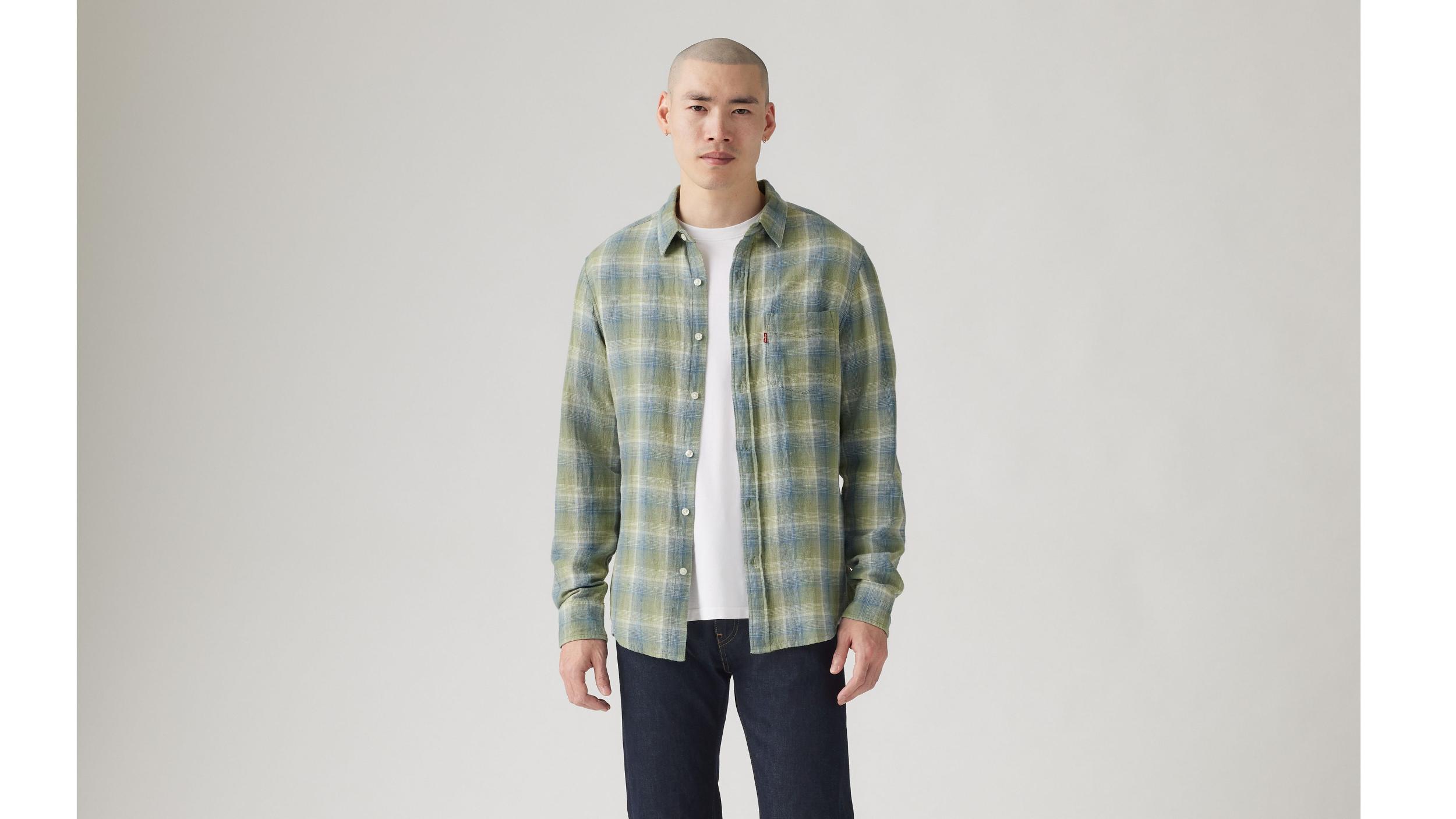 Sunset One Pocket Cotton Linen Standard Fit Shirt Product Image