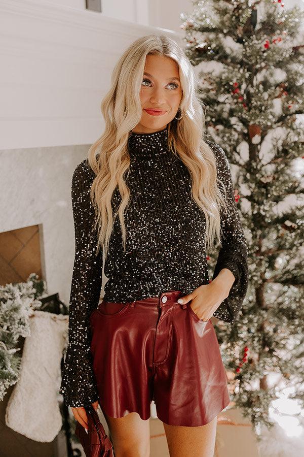 At The After Party Sequin Top in Black Product Image