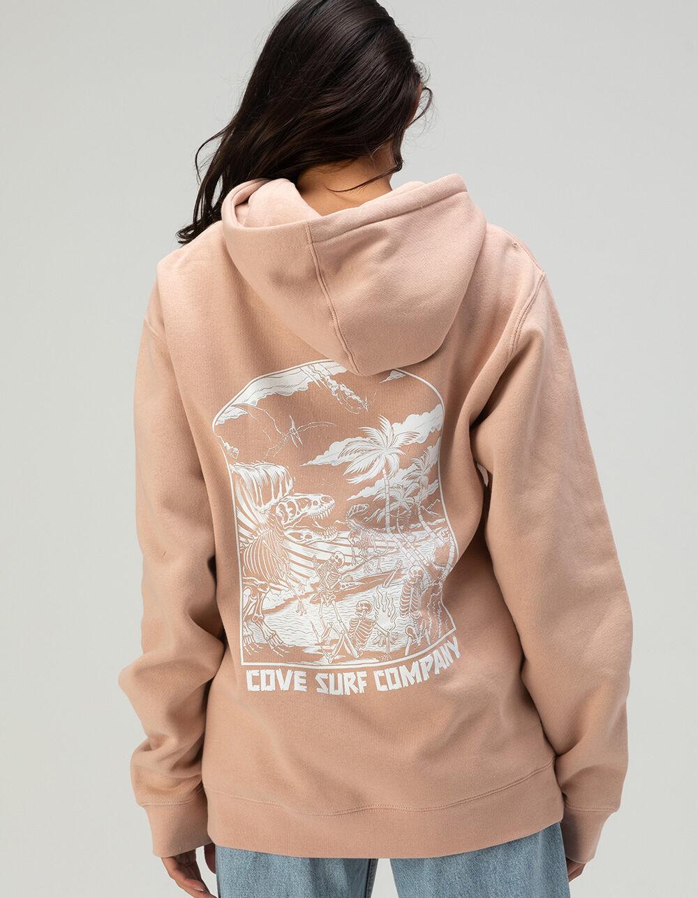 COVE SURF CO. Dinosaur Womens Hoodie - DUSTY PINK Product Image