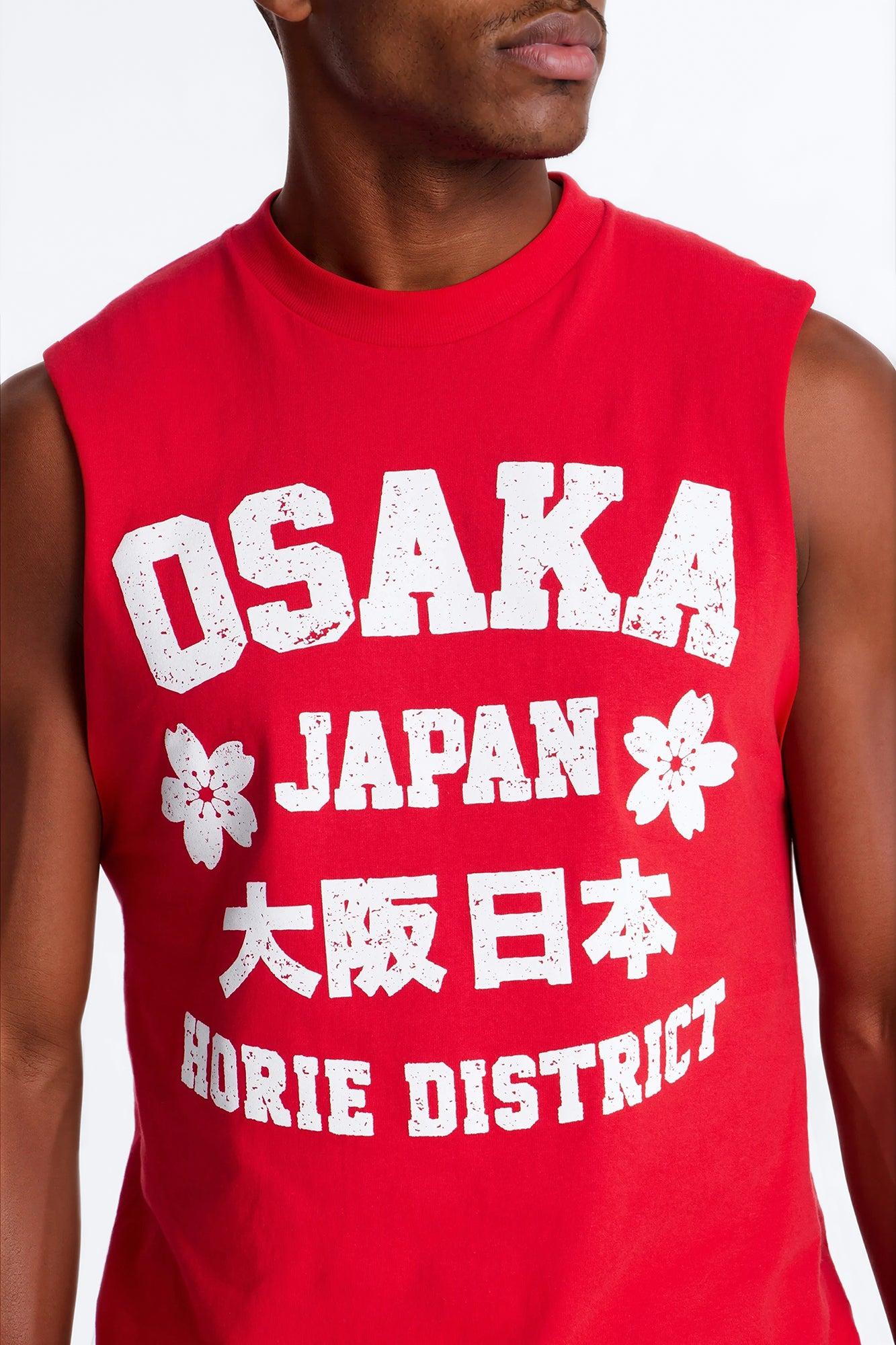 Osaka Japan Muscle Tee - Red Male Product Image