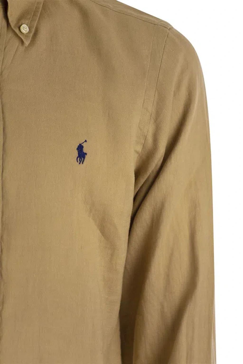 POLO RALPH LAUREN Corduroy Long Sleeve Sport Shirt Clothing In Brown Product Image