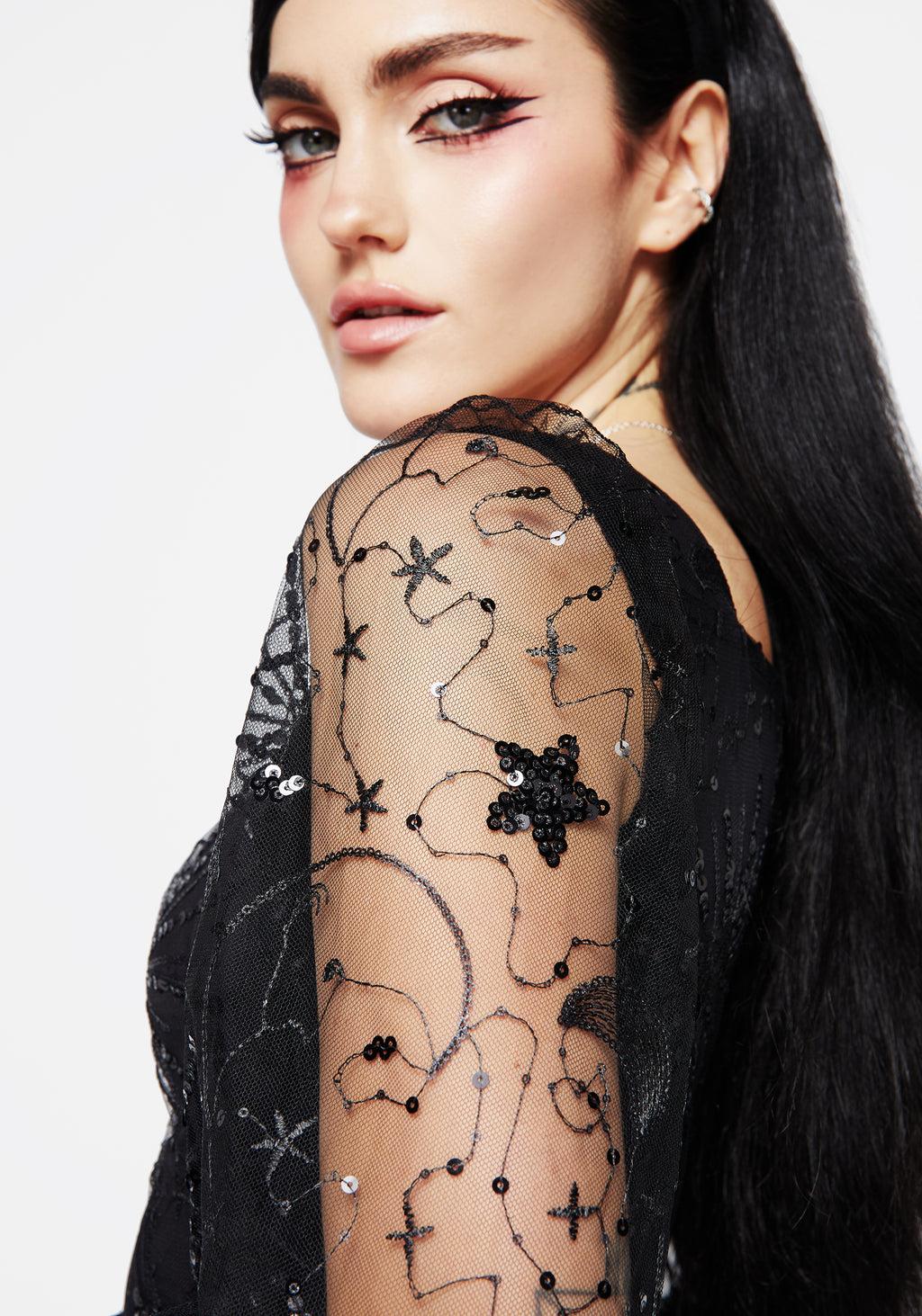 Sirius Sequined Faux Wrap Maxi Gown Product Image