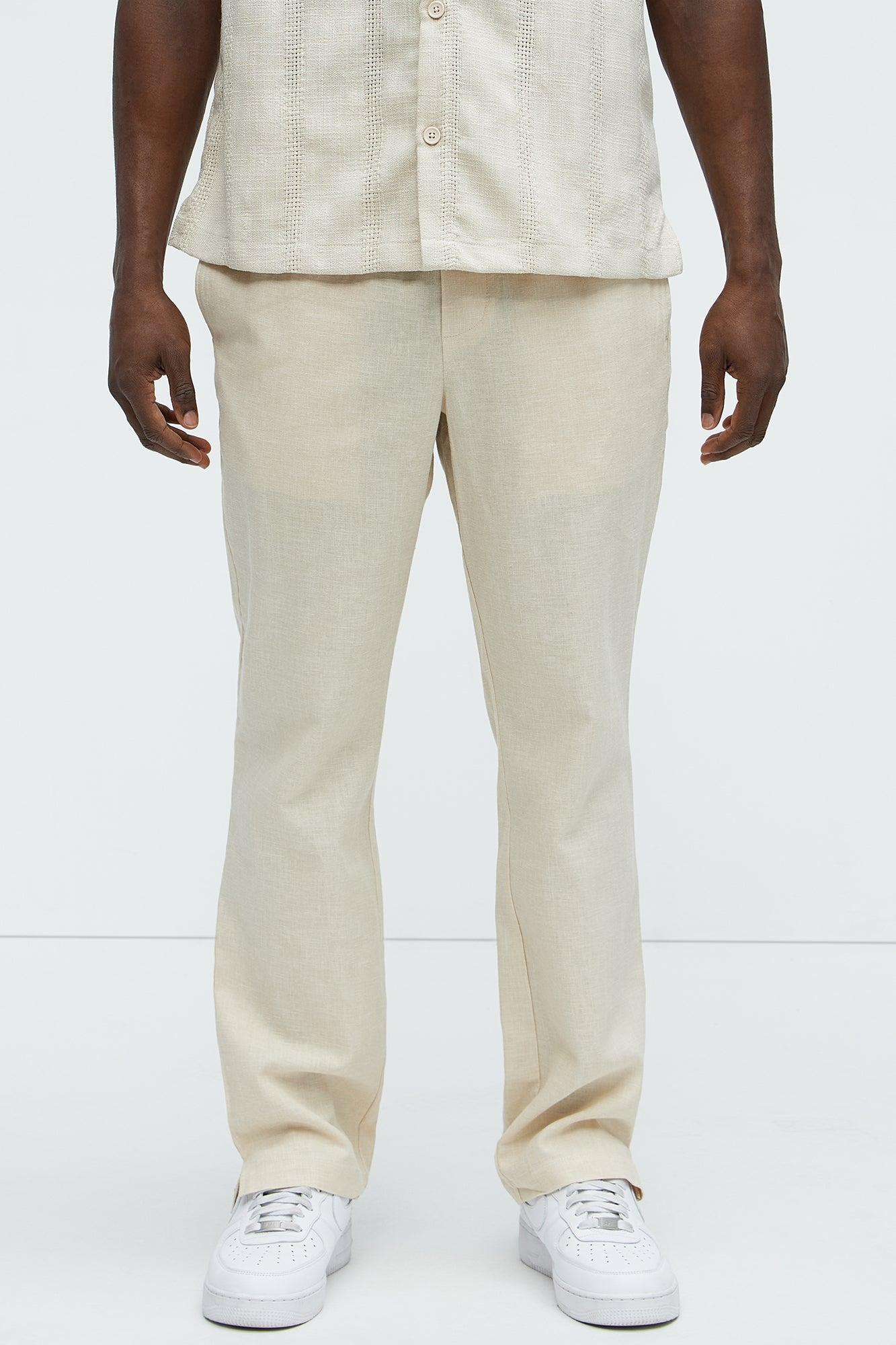 Bahamas Linen Slim Pull On Pants - Khaki Product Image
