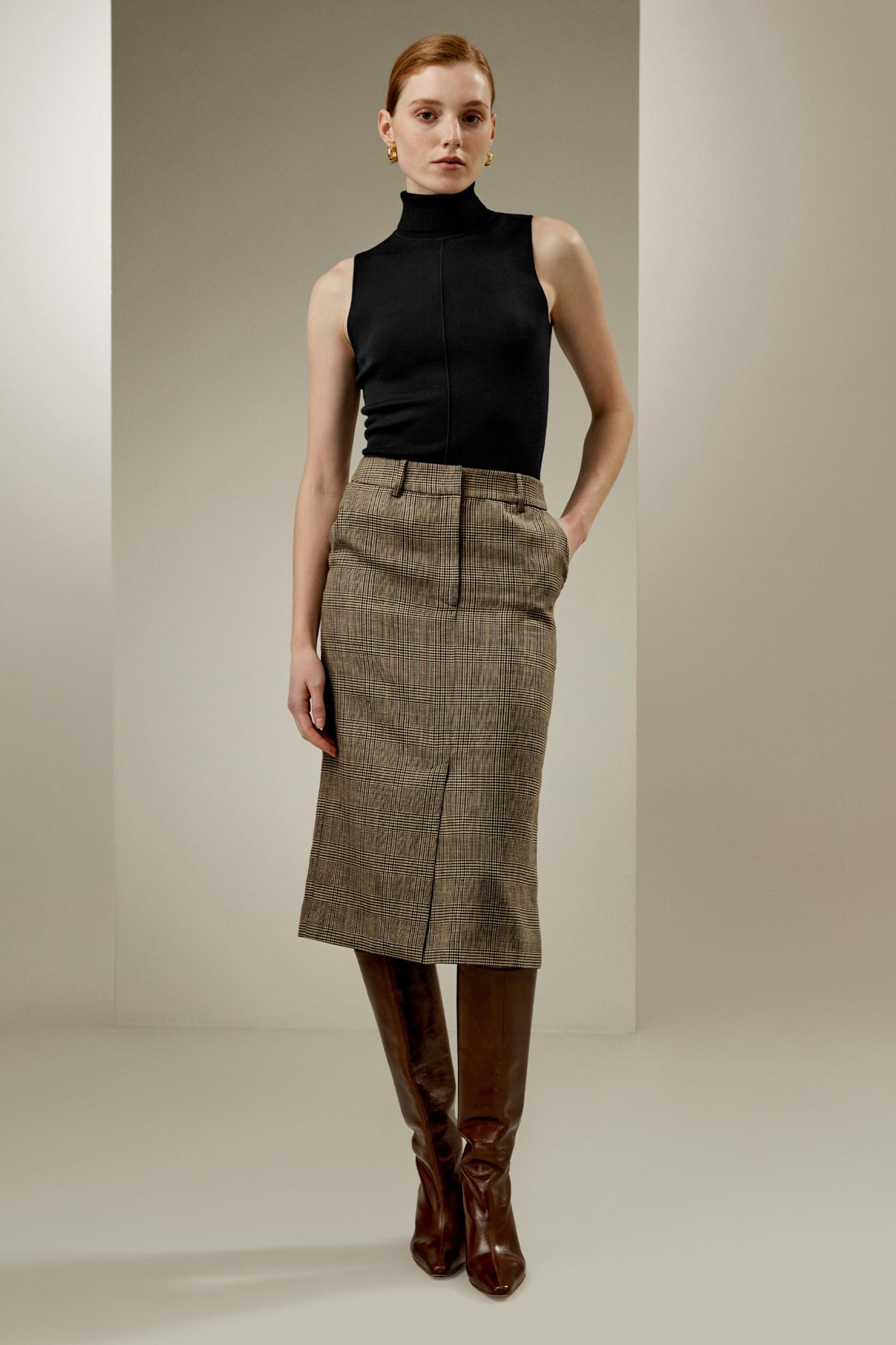 Sprezzatura Glen Check Pencil Skirt Product Image