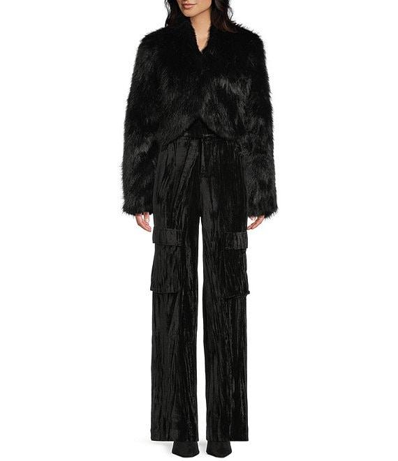 C&V Chelsea & Violet Crushed Velvet Coordinating Cargo Pants Product Image