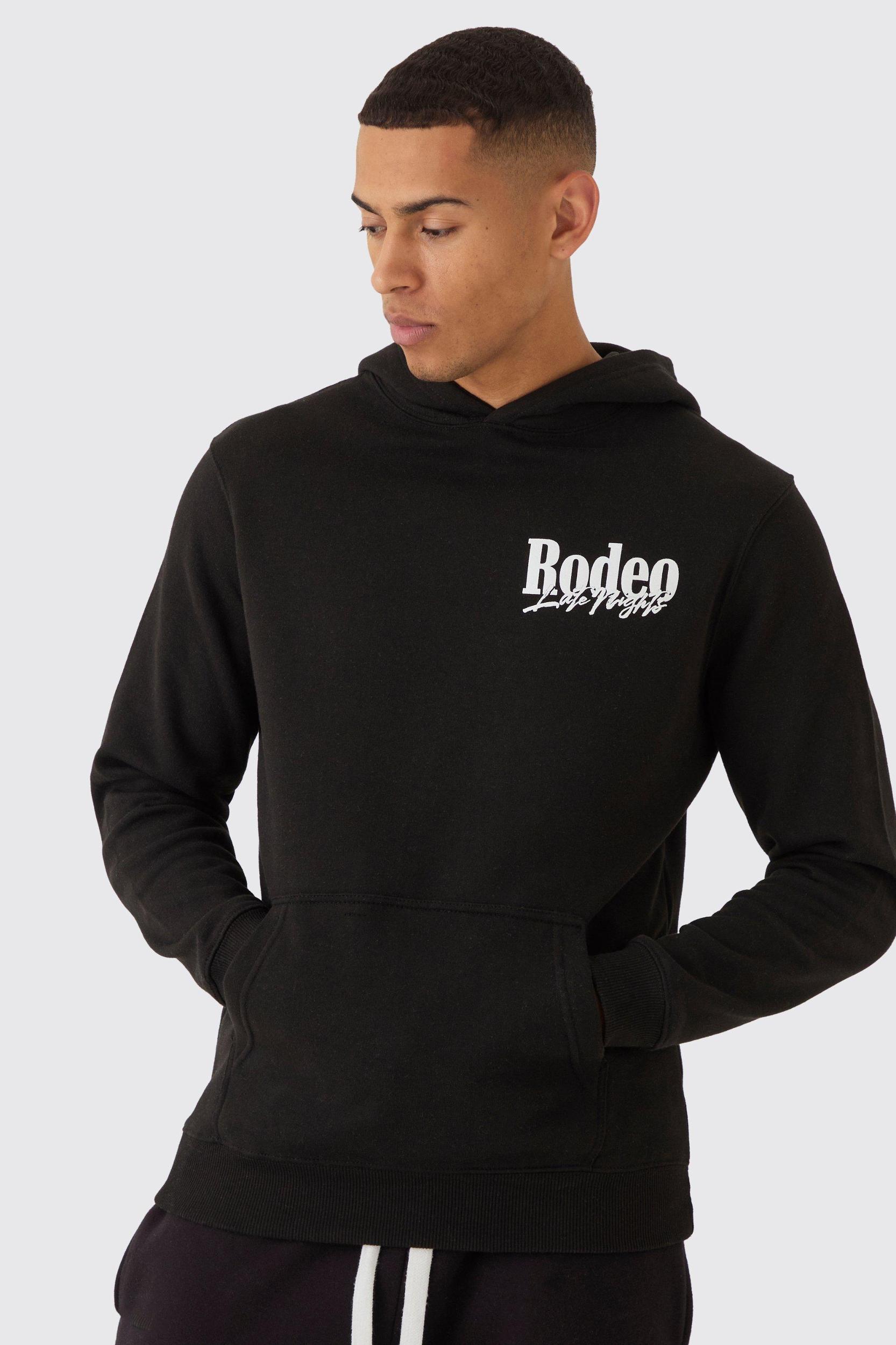 Regular Fit Rodeo Back Print Hoodie | boohooMAN USA Product Image