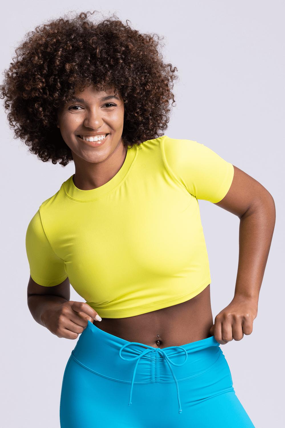 Aurora Short Sleeved Crop Rashguard - Glowstick Female Product Image