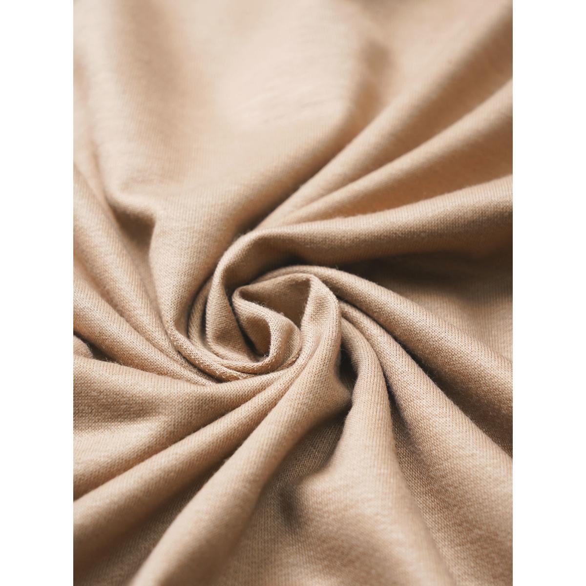 Plus Size Geometric Colorblock Pocket Midi Dress DarkBrown Women Casual Printed Round Neck Long Sleeve Curvy Midi Dress BloomChic 26/4X Product Image