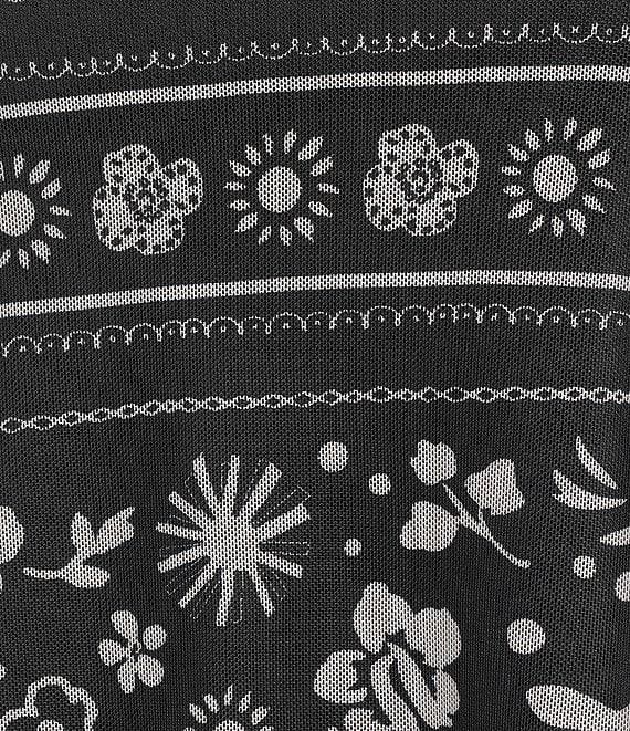 Honey & Sparkle Printed Mesh Handkerchief Hem Tank Top Product Image