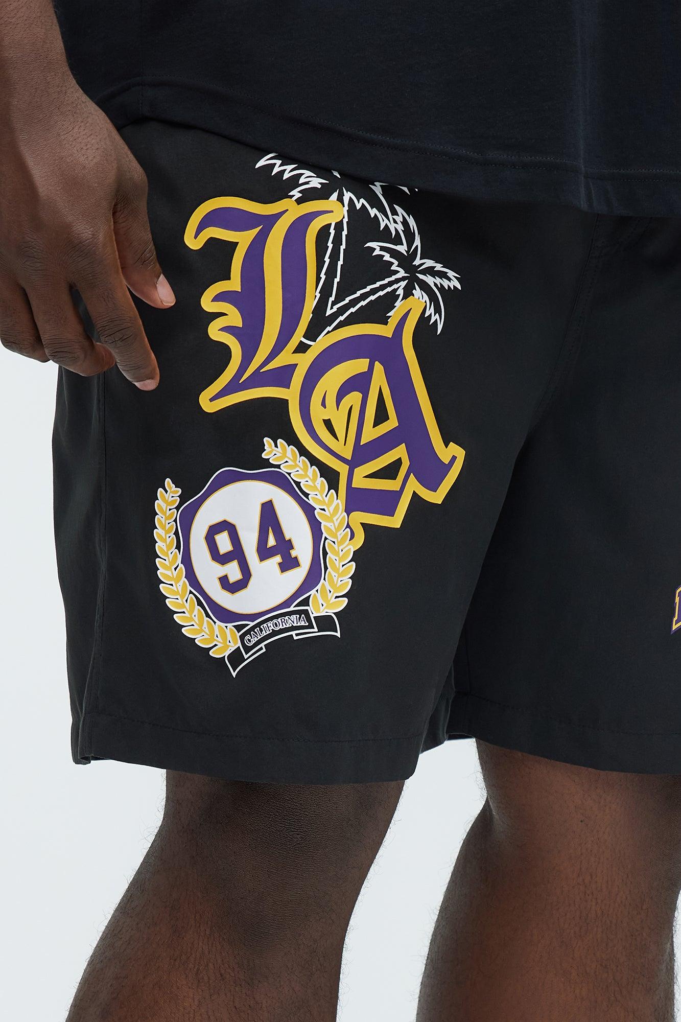 LA Born And Raised Swim Mid Trunk - Black Product Image