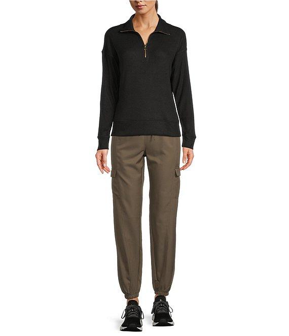 Kinesis Woven Elastic Cinched Cuff Ribbed Waistband Flap Pocket Ankle Joggers Product Image