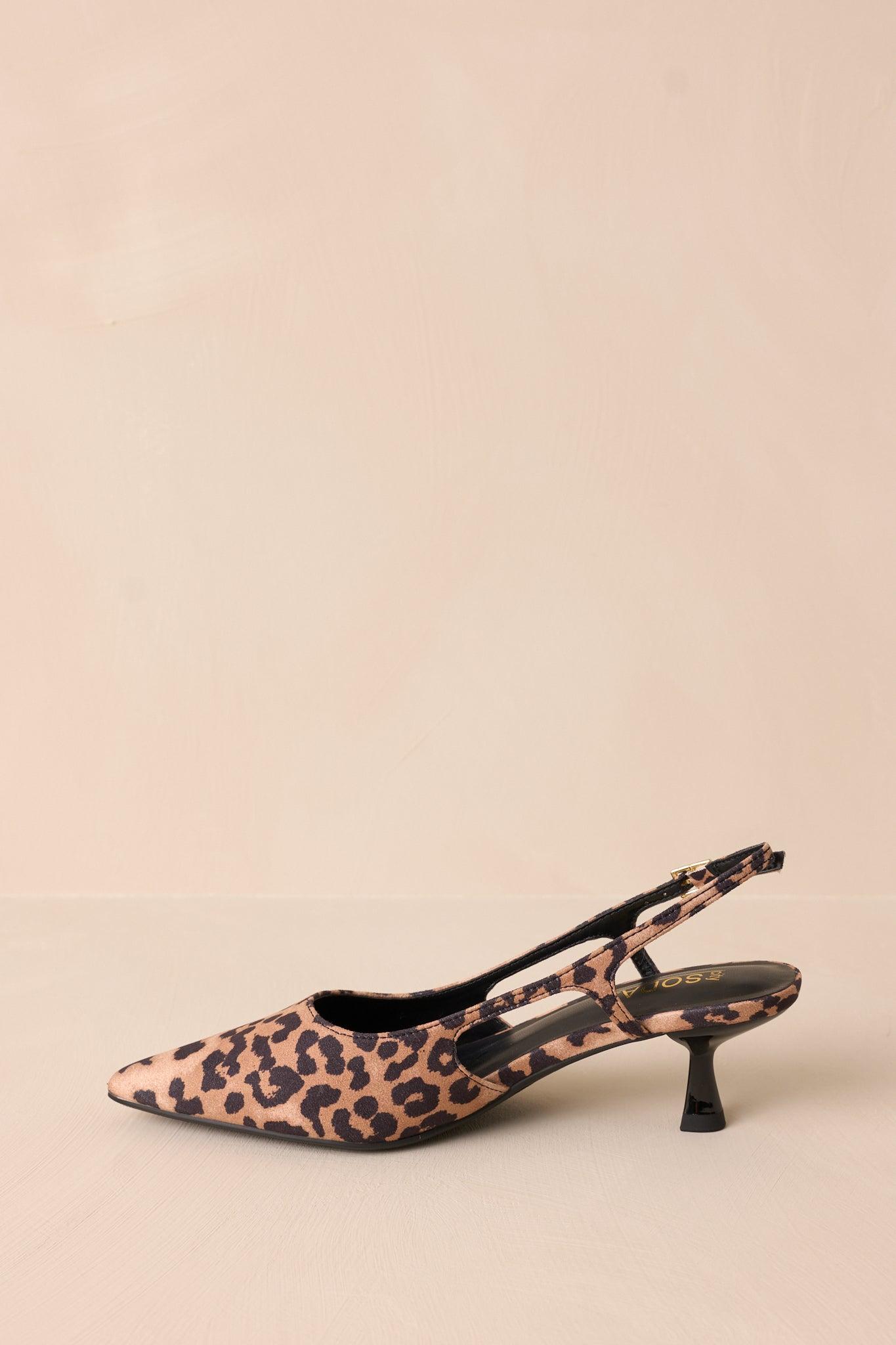 Fiercely Stunned Leopard Print Kitten Heels Product Image