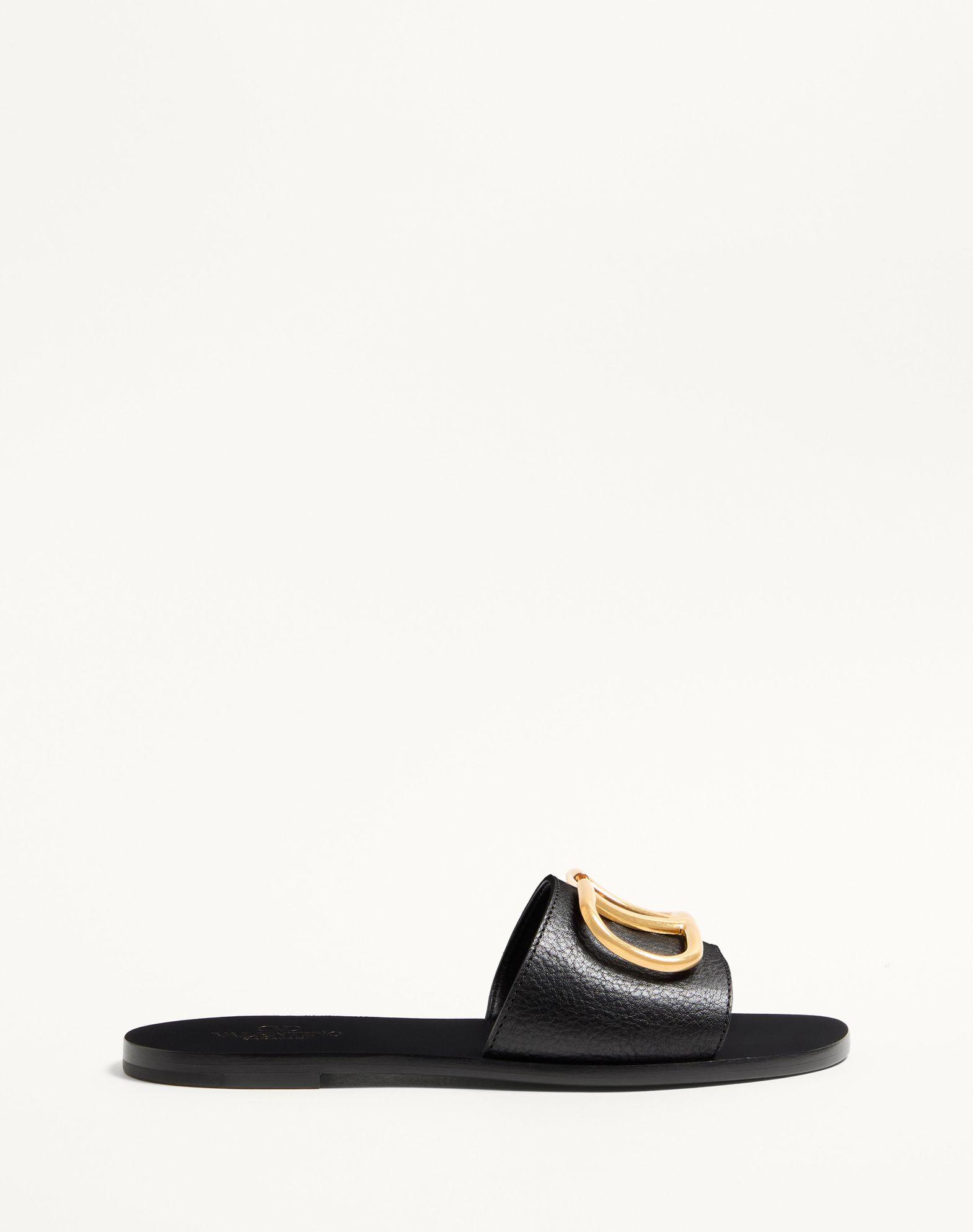 Vlogo Signature Slide Sandal In Grainy Cowhide With Accessory Product Image