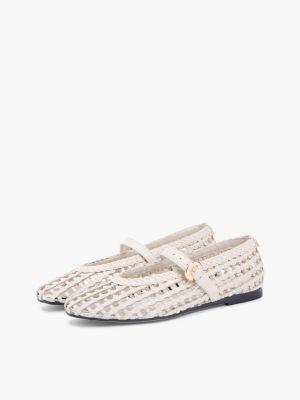 Woven Leather Mix Mary Jane Flat Product Image