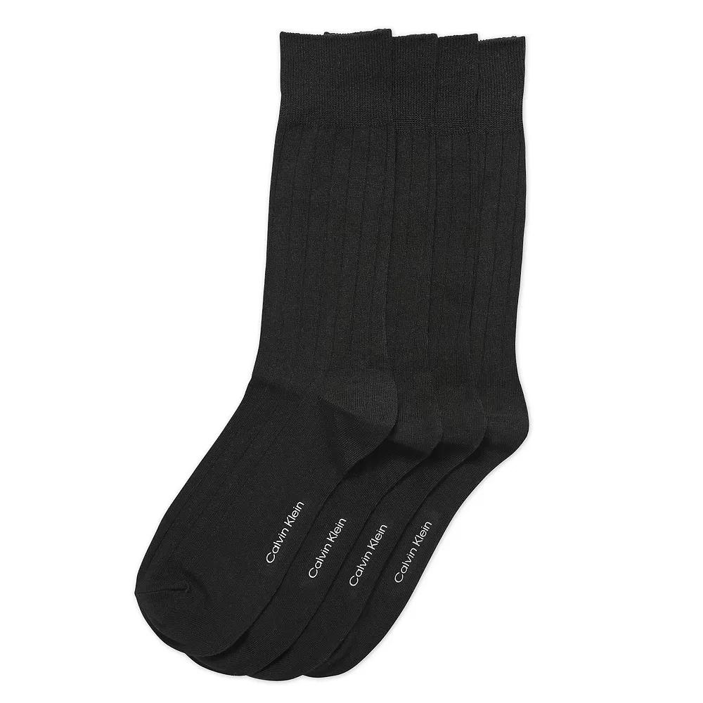 Calvin Klein Mens Rib Logo 4-Pack Dress Socks Product Image