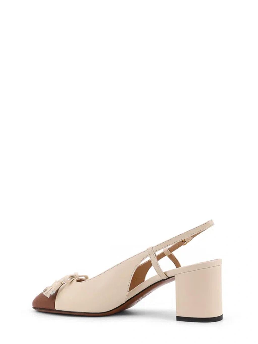 VALENTINO GARAVANI Leather Vlogo Signature Pumps With Slingback Strap In Neutral Product Image