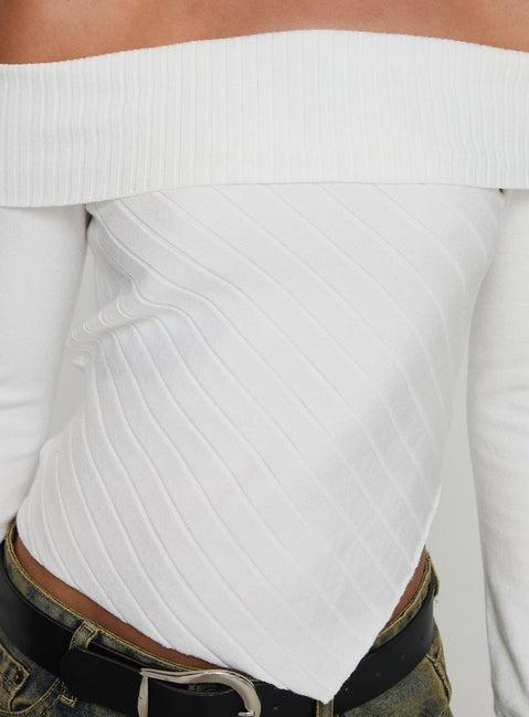 Brisa Long Sleeve Top White Product Image
