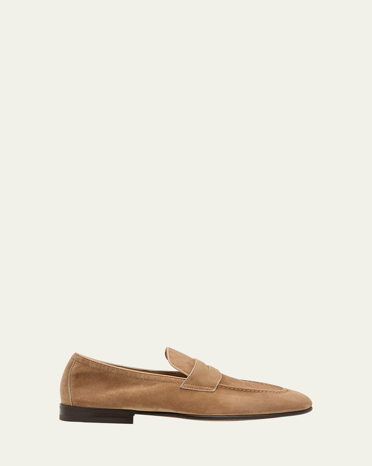 Mens Suede Penny Loafers Product Image