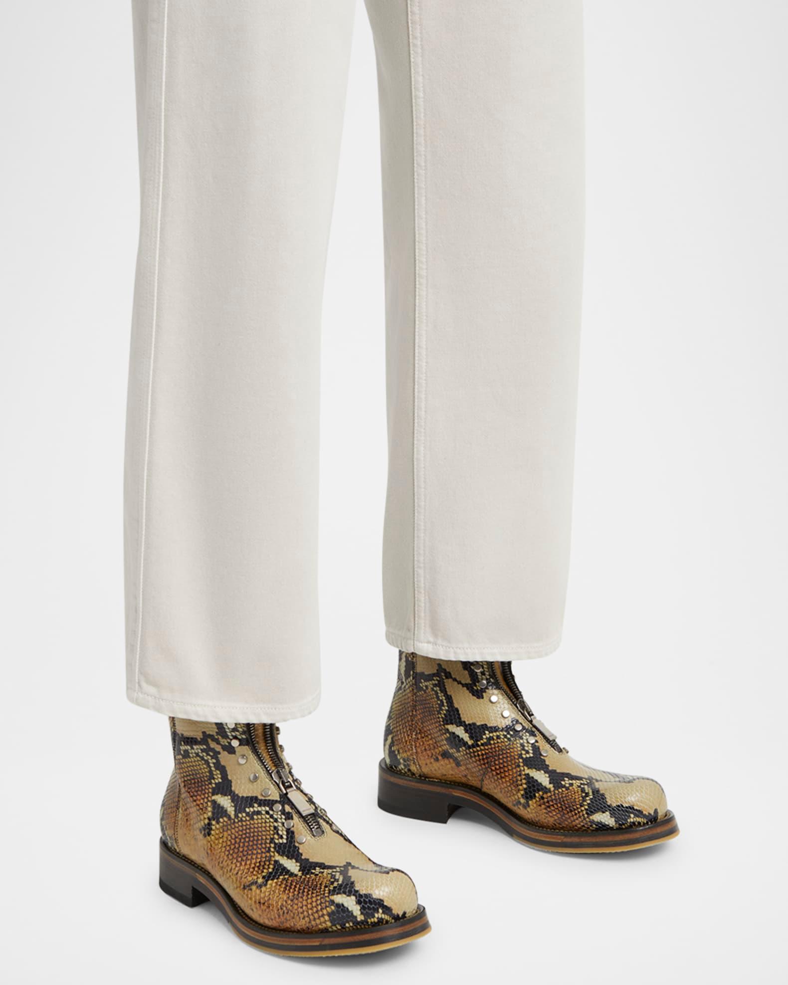 Men's Snake-Effect Leather Zip-Up Boots Product Image