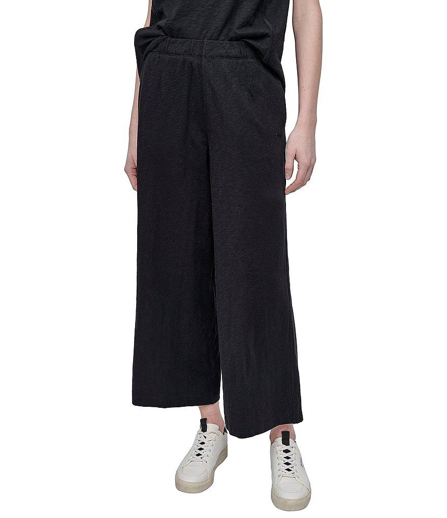 DKNY Sport by Donna Karan Slub Ankle Length Wide Leg Pants Product Image