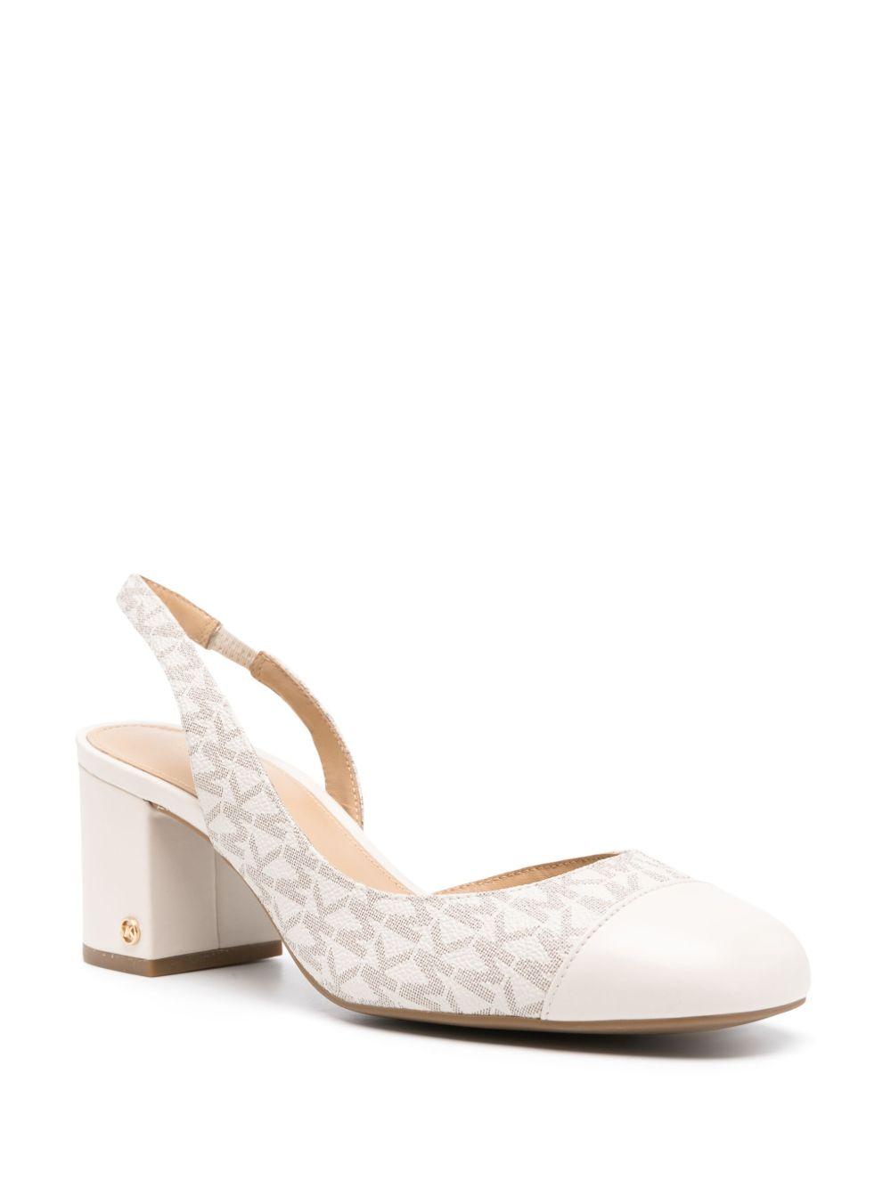 70mm monogram-print leather pumps Product Image