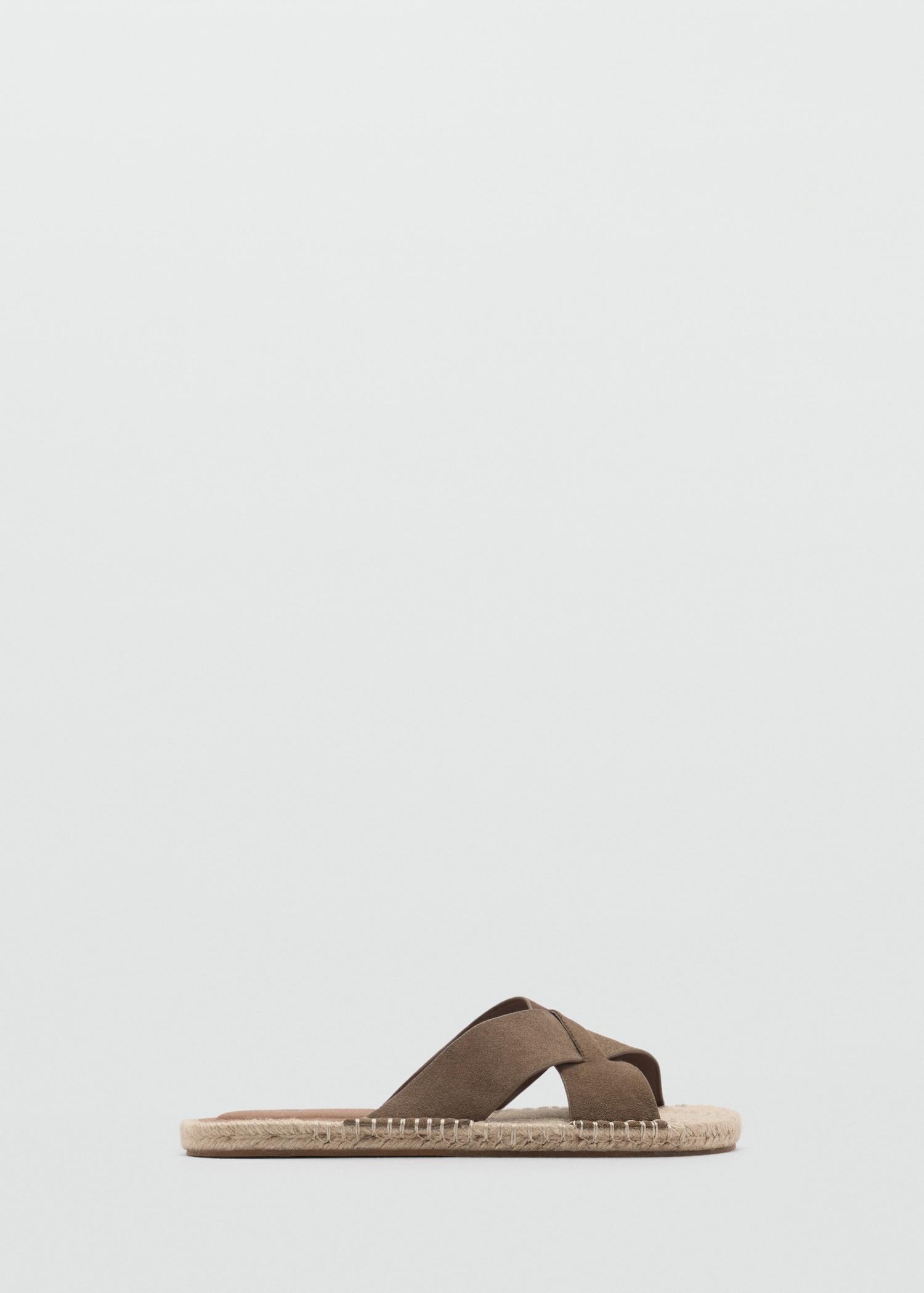 Nappa leather sandals with crossed strap - Men | MANGO USA Product Image