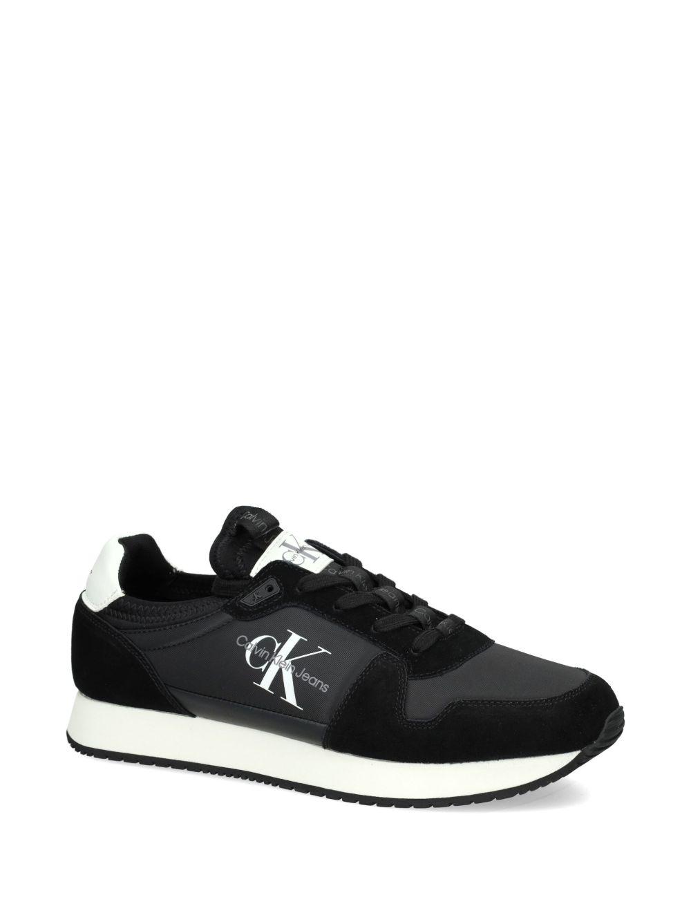 logo-print panelled sneakers Product Image