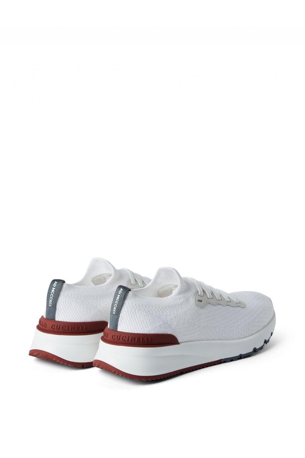 BRUNELLO CUCINELLI Cotton Knit Runners In White Product Image