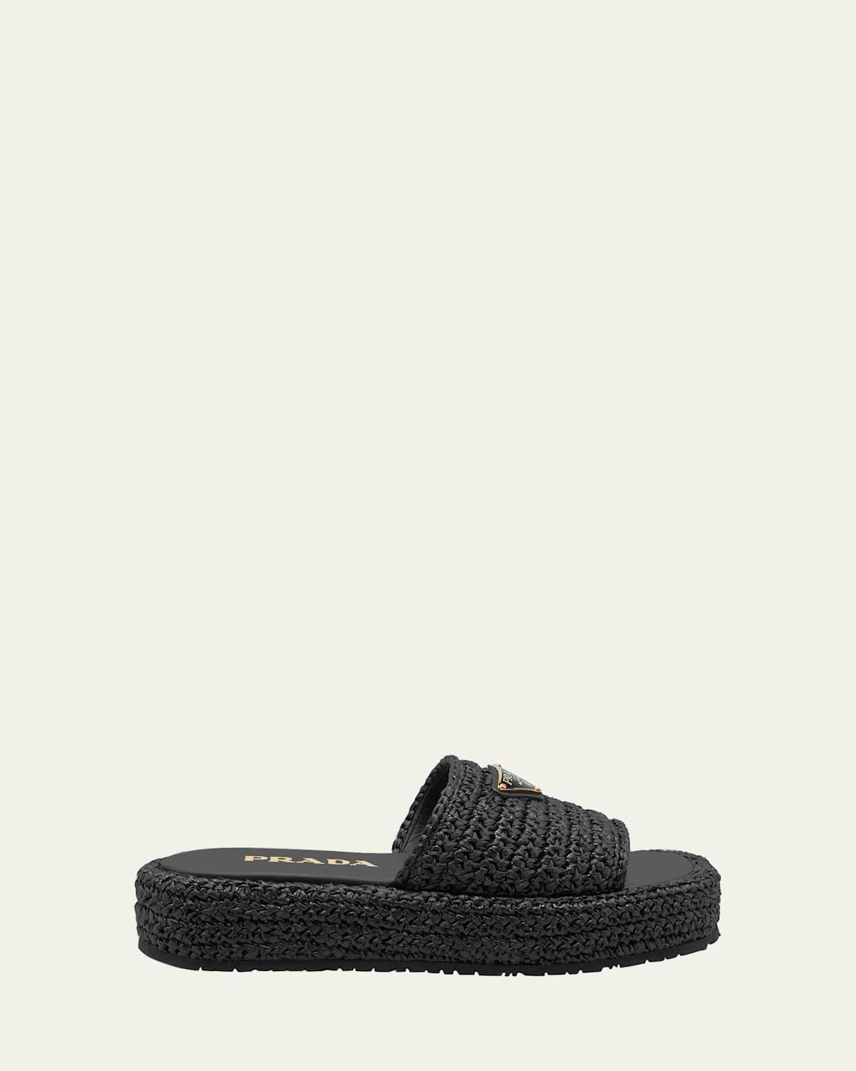 Raffia Single-Band Platform Slides Product Image