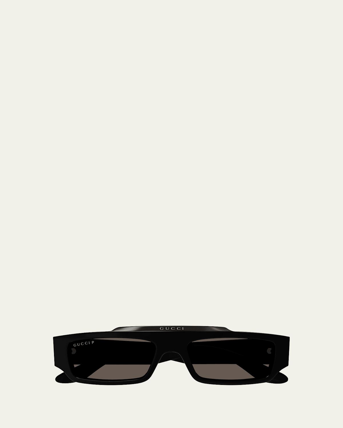 Mens Faceted Specs 55MM Rectangular Sunglasses Product Image