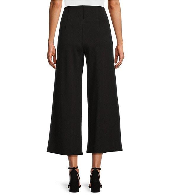 Slim Factor by Investments Lightweight Ponte Knit No Waist Wide Leg Crop Pants Product Image