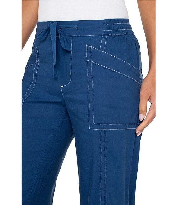 Liverpool Los Angeles Stretch Linen Blend Mid Rise Wide Leg Pants Product Image