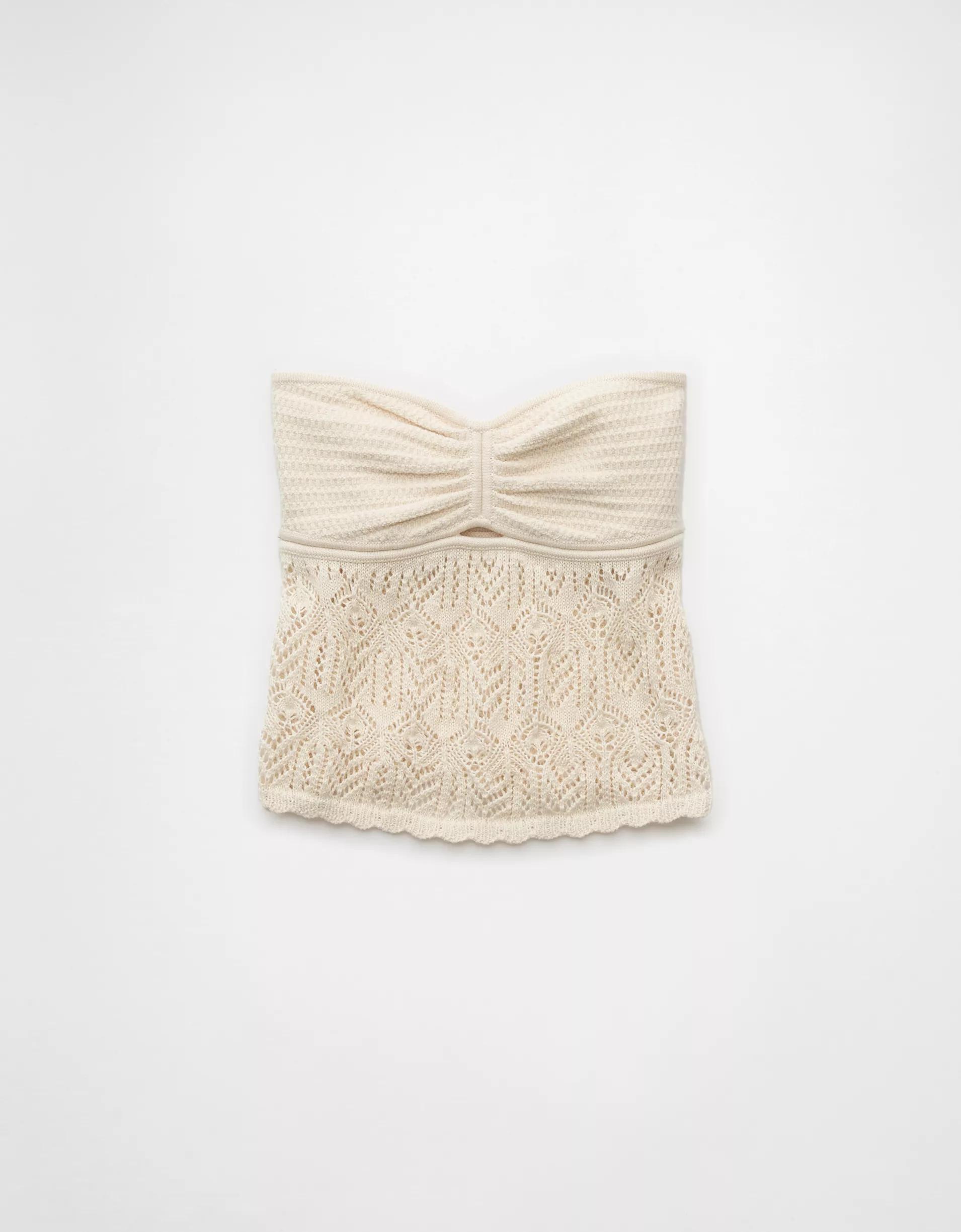 AE Cropped Crochet Tube Top Product Image