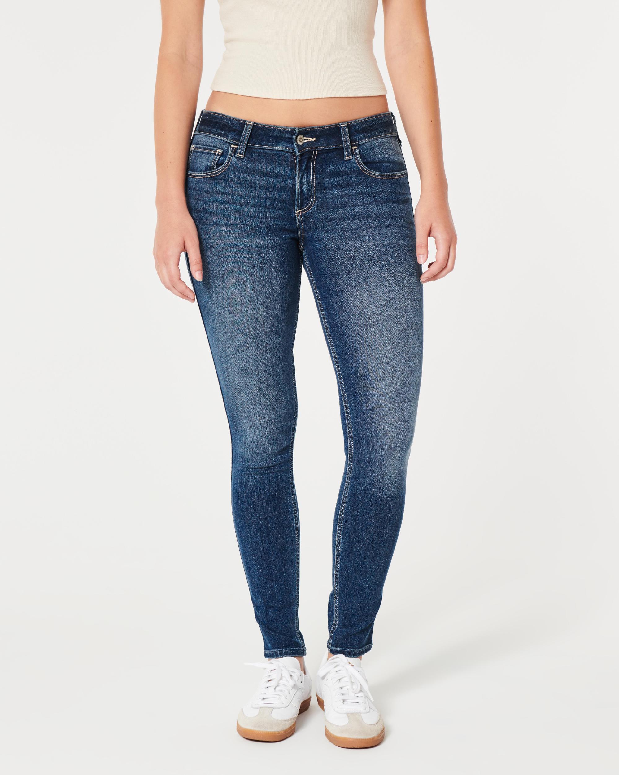 Curvy Low-Rise Dark Wash Super Skinny Jeans Product Image