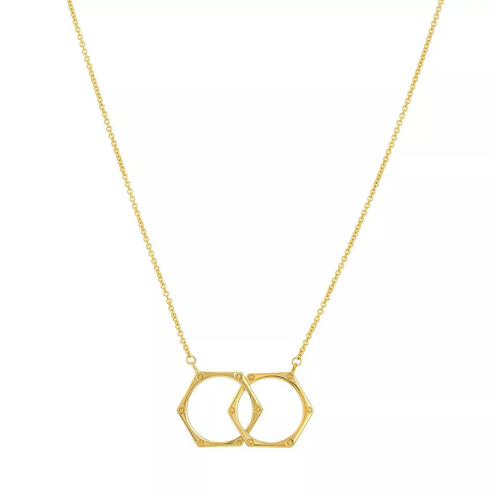 14k Gold Interlocking Hexagon Necklace, Women's, Size: 18" Product Image