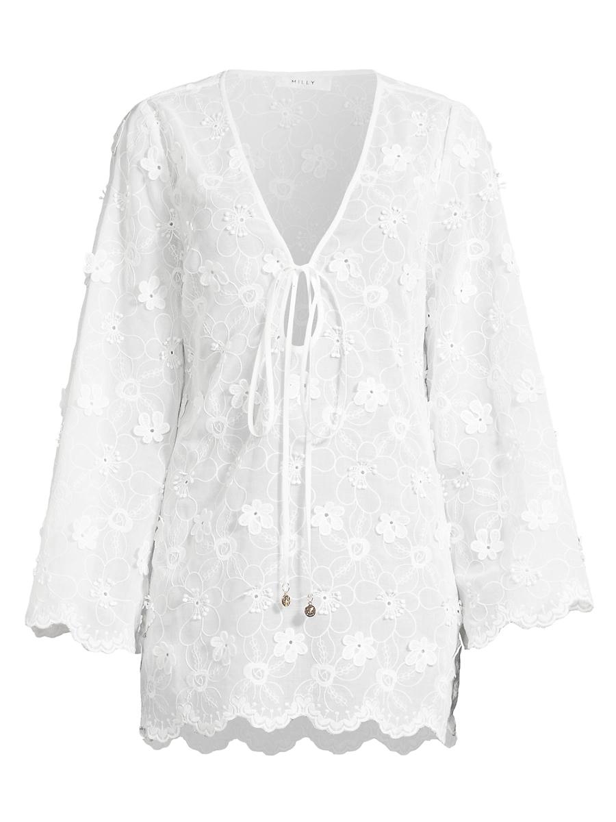 Womens Viara Floral-Appliqu Cover-Up Product Image