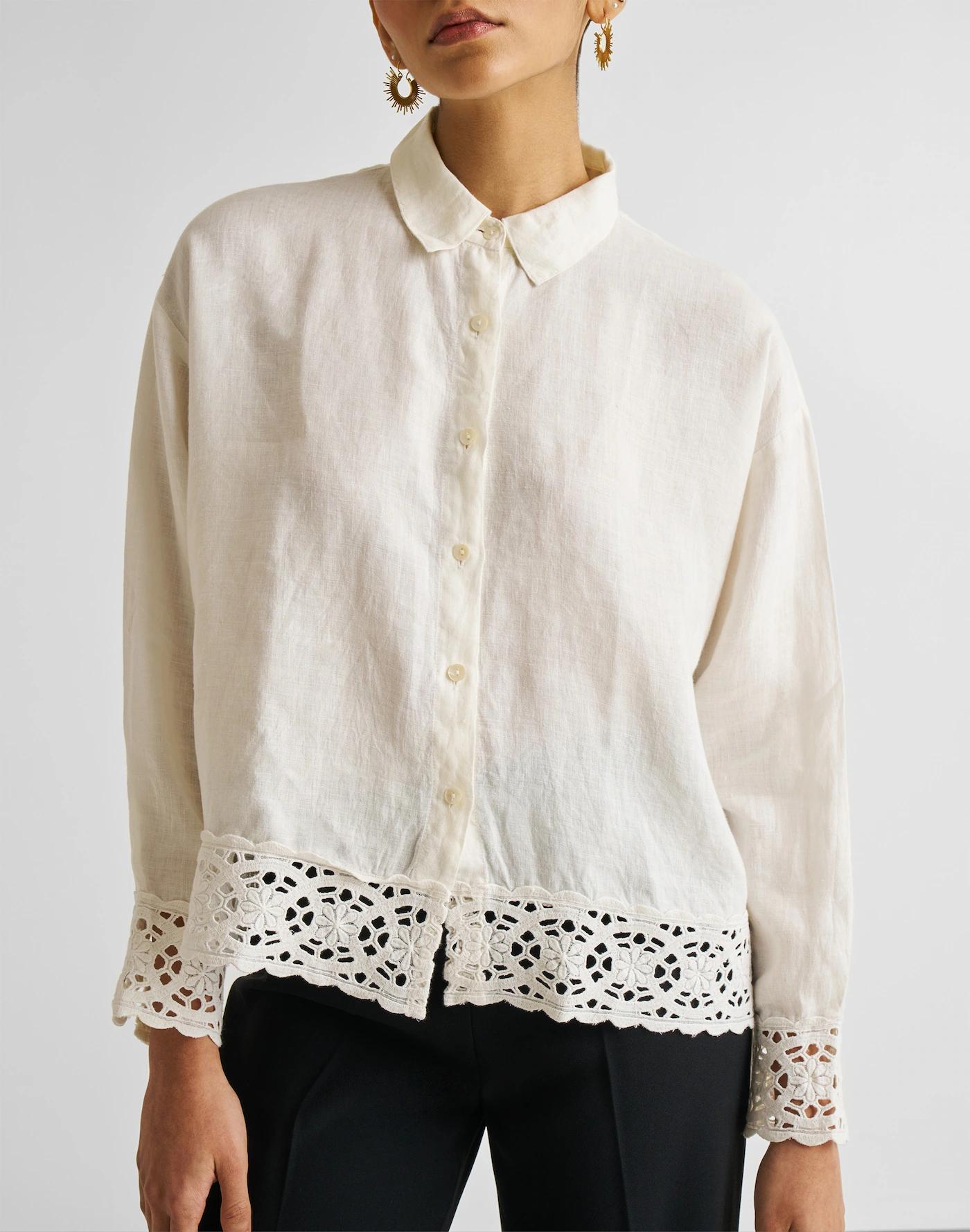 Reistor® Button-down with Embroidered Lace Shirt Product Image