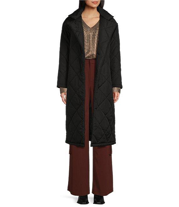 GB Long Quilted Nylon Wrap Puffer Coat Product Image