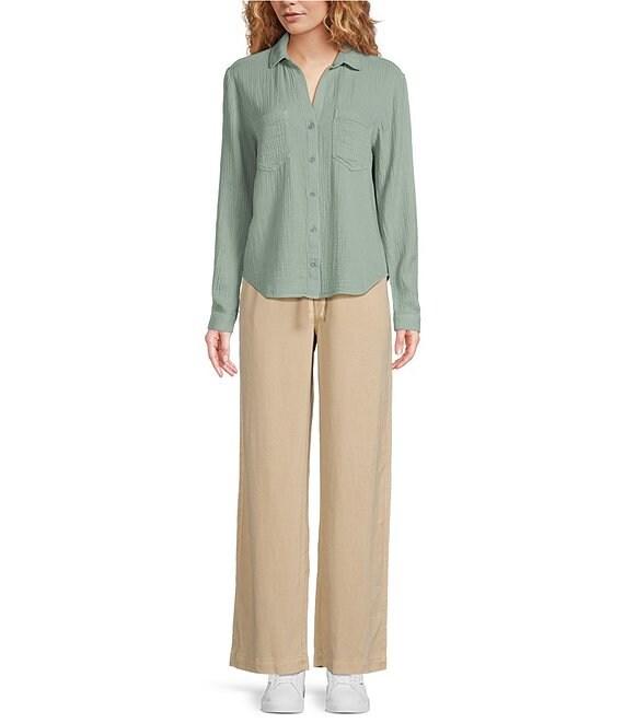 Cloth & Stone Collared Long Sleeve Button Front Shirt Product Image