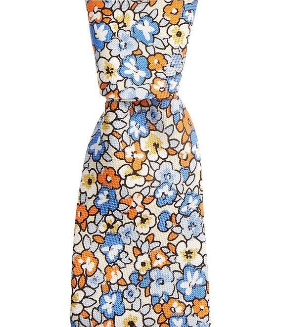 Roundtree & Yorke Drawn Flowers 2 3/4#double; Silk Tie Product Image