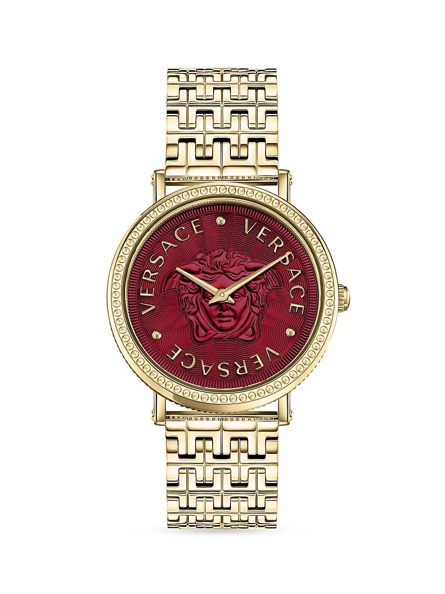 Womens V-Dollar Goldtone Stainless Steel & Leather Watch Product Image