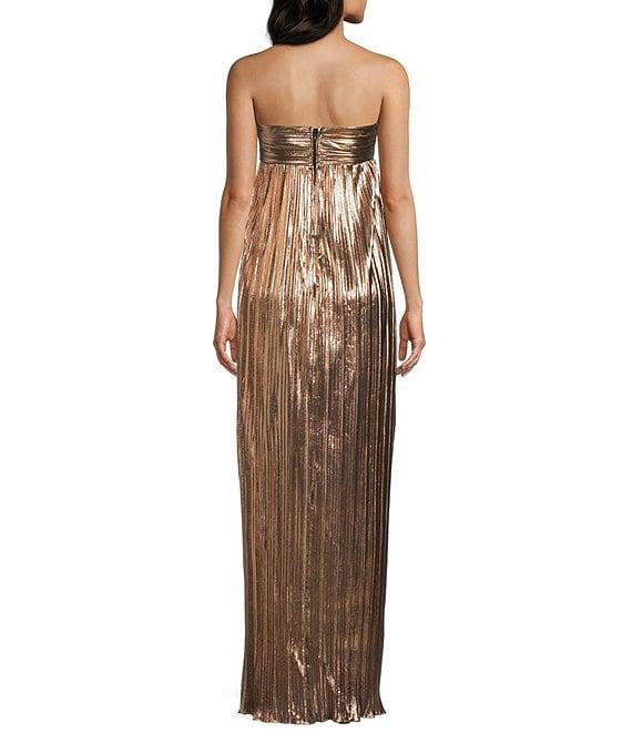 City Vibe Twist Front Bandeau Removable Strap Front Slit Dress Product Image