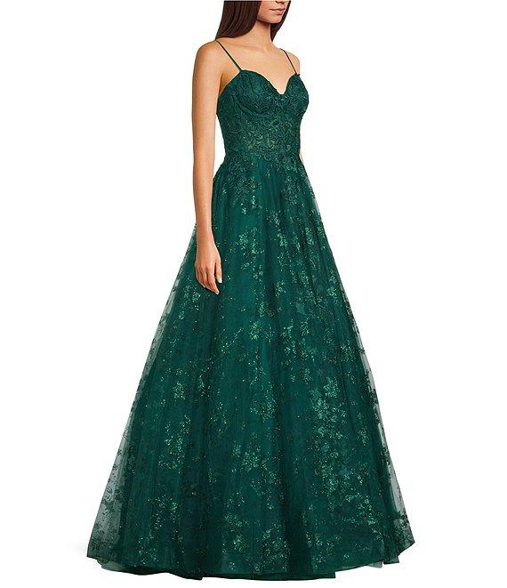 B. Darlin Sweetheart Neck Spaghetti Strap Ballgown Product Image