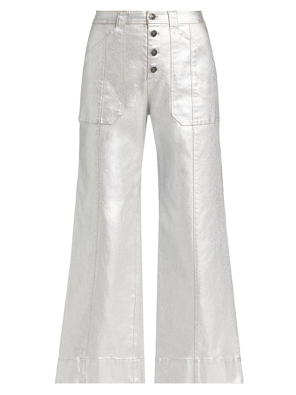 Womens Benji Textured Foil Flare Pants Product Image