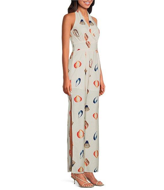 Sugarlips Shell Magic Moment Wide Leg Sleeveless Halter Jumpsuit Product Image