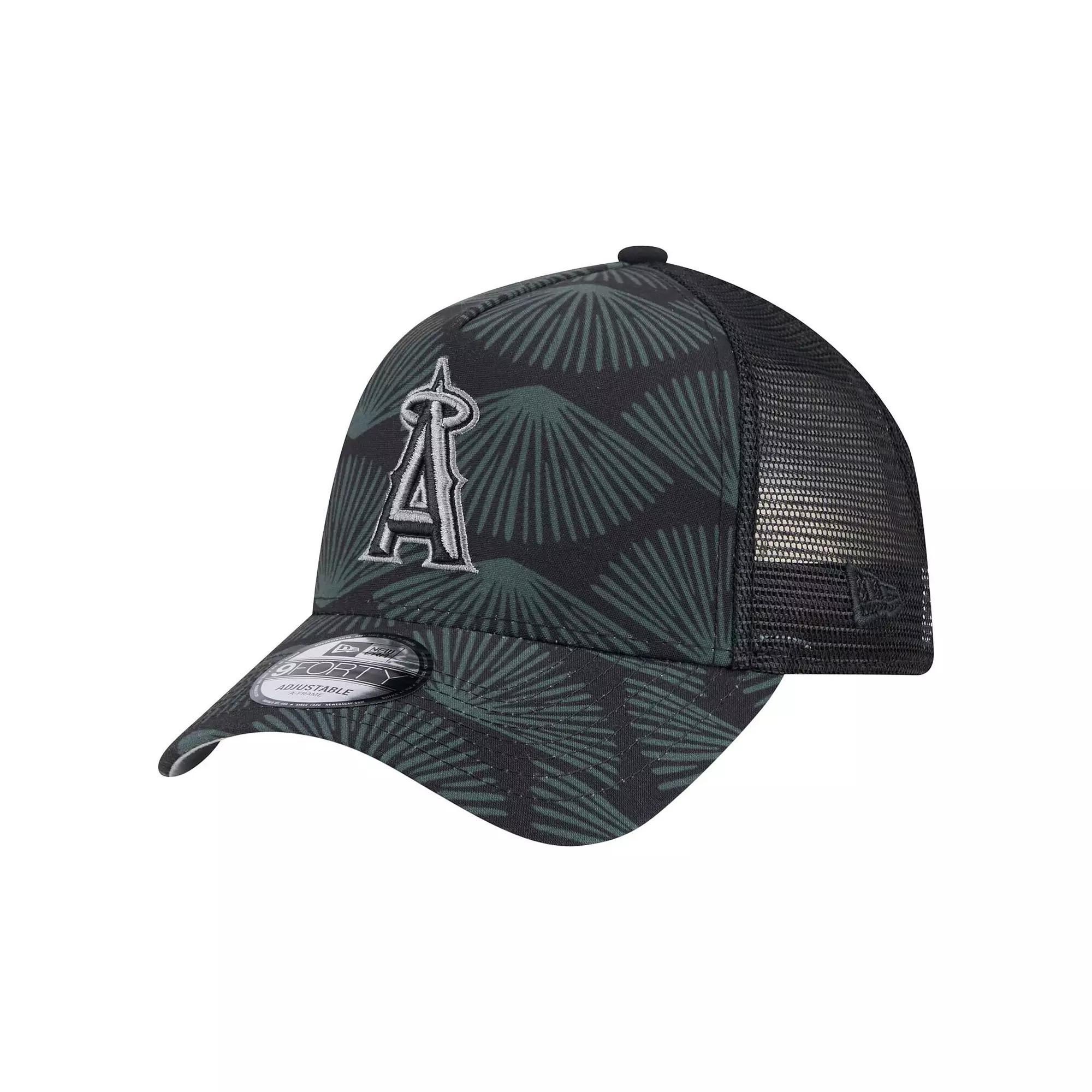 Men's New Era  Black Los Angeles Angels 9FORTY A-Frame Trucker Adjustable Hat Product Image