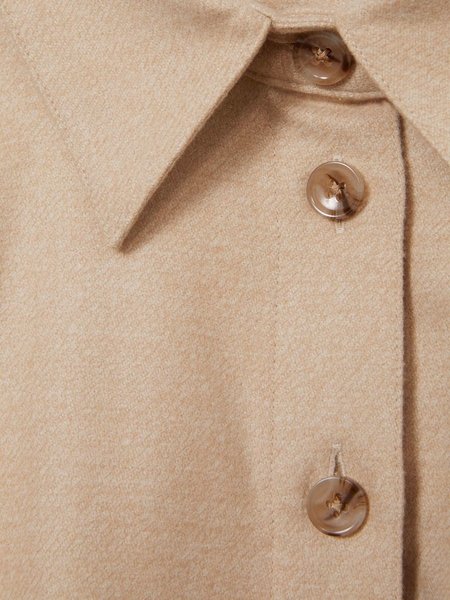 Cropped Flannel Shirt in Stone Product Image