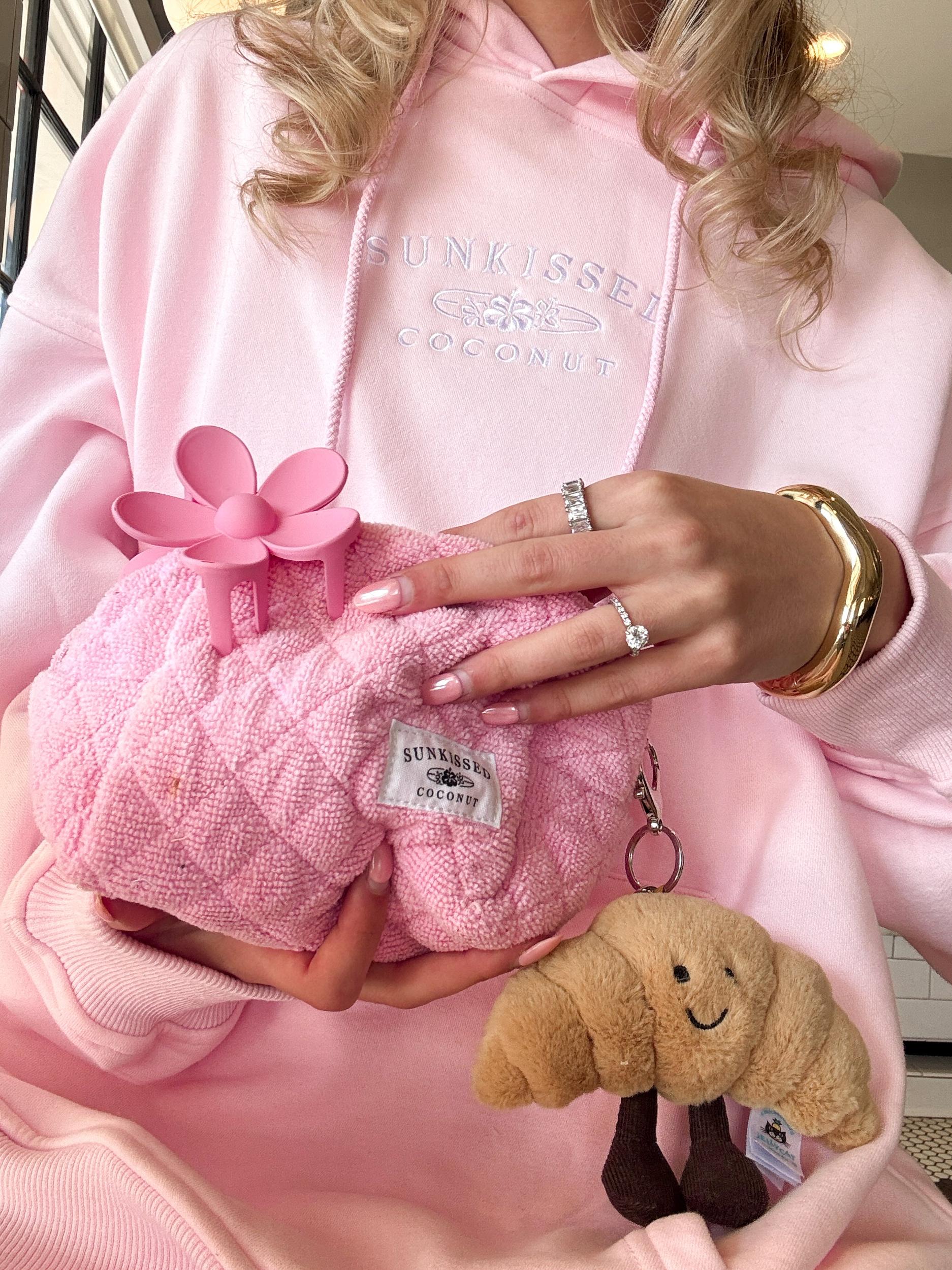 Light Pink Sunkissedcoconut Embroider Hoodie Product Image